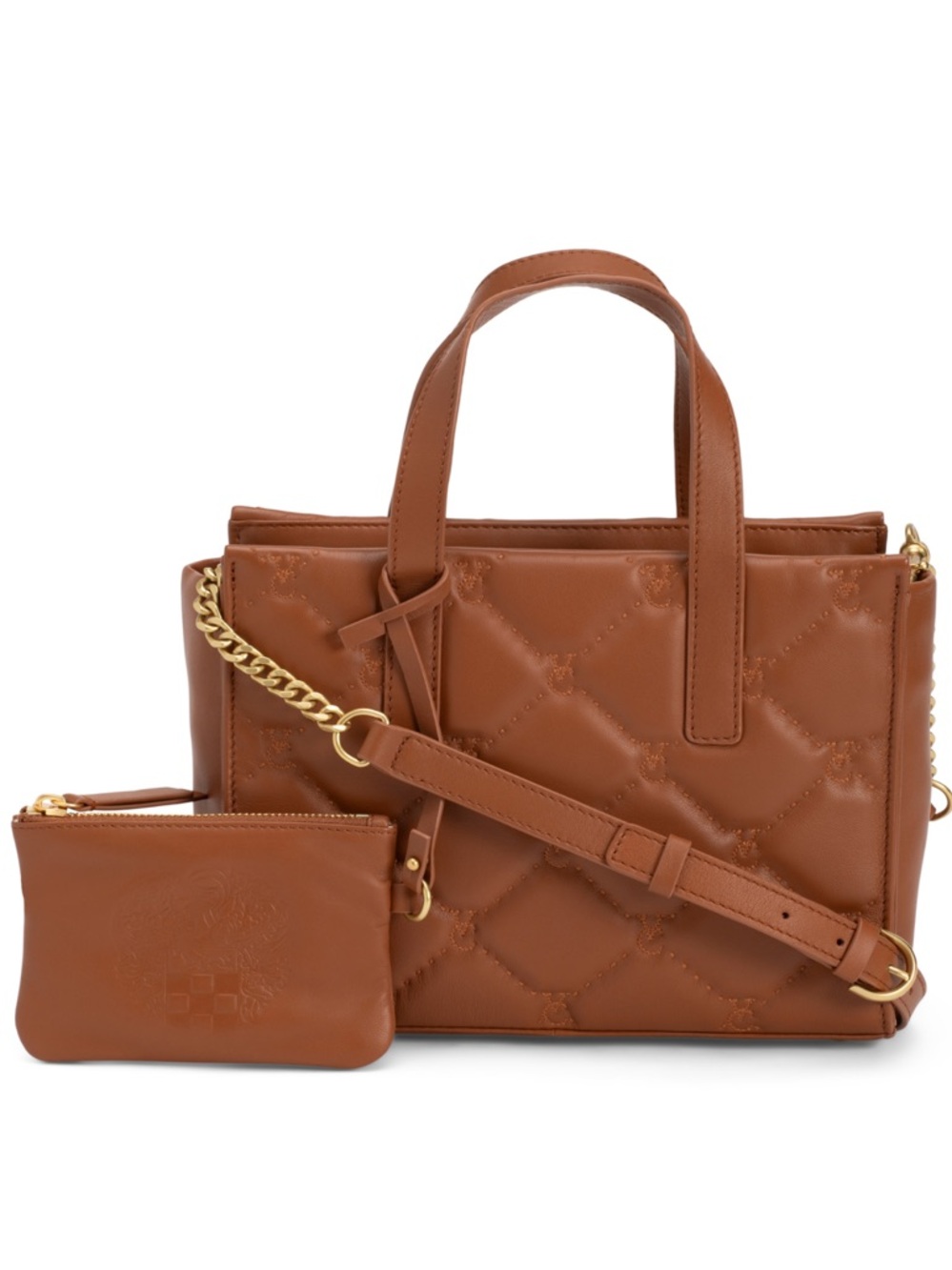 VINCE CAMUTO Leather Barry Quilted Tote With Card Case